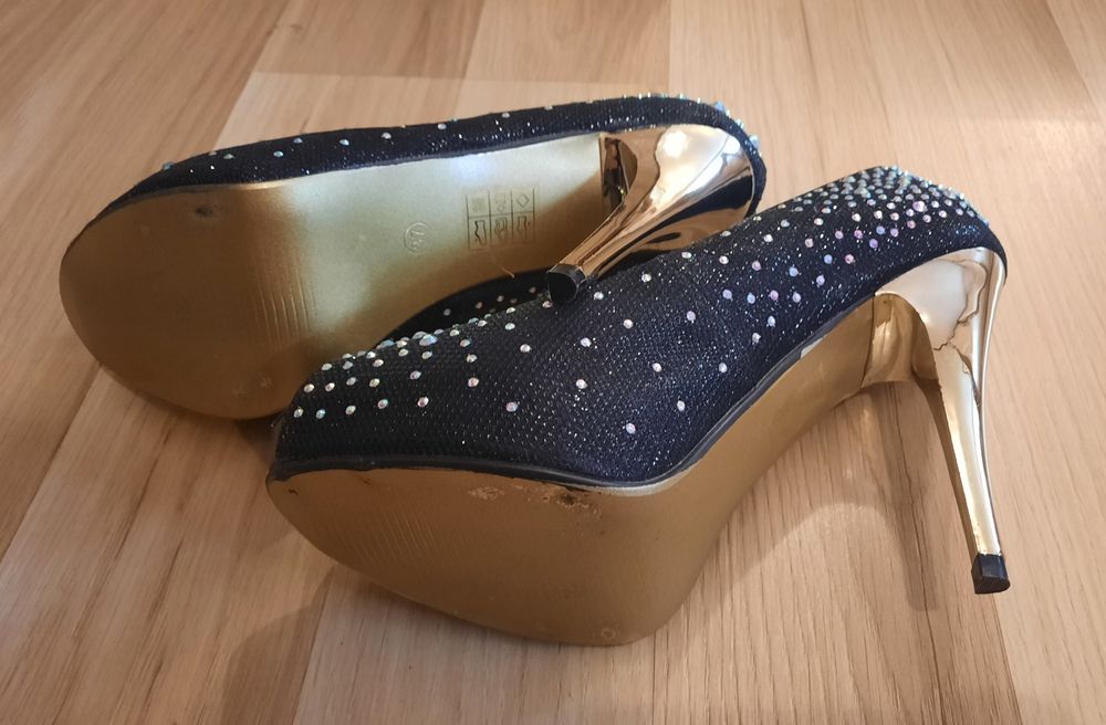 Buty szpilki diamenty brokat roz. 37