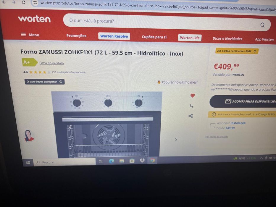 Forno de embutir Zanussi