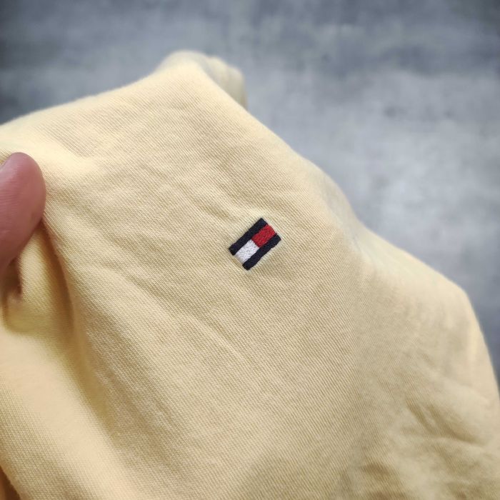 MĘSKA Koszulka Bawełna PREMIUM Lekka Letnia Tommy Hilfiger Haft Żółta