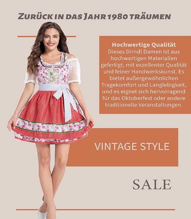 Nowa damska sukienka / bawarska / Oktoberfest /kostium ! XL ! 4426-XL!