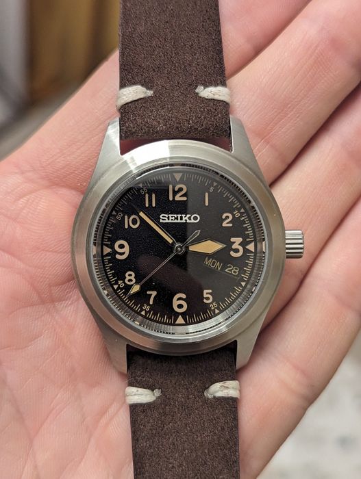 Pilot Seiko mod ranger szafir skóra