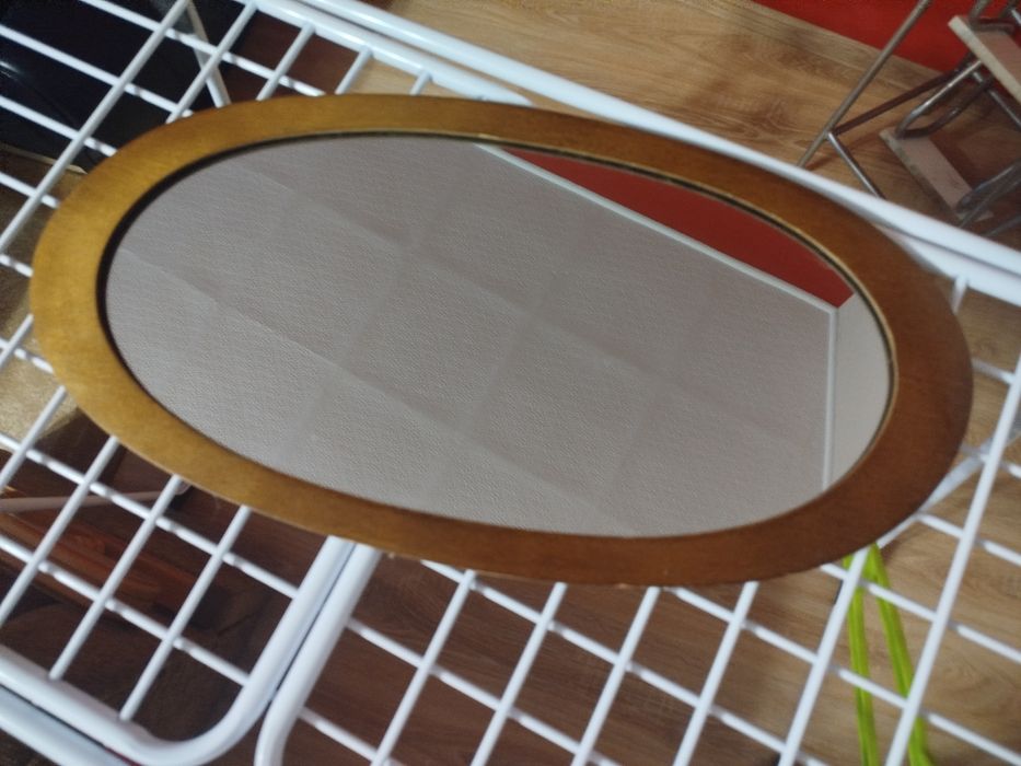 Lustro drewniane owalne