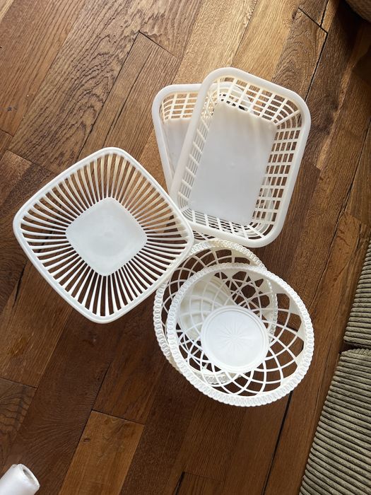 Koszyki z czasów prl 5 szt białe