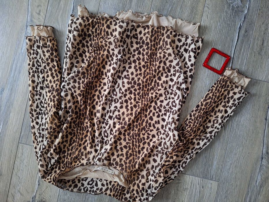 Bluzka: bliźniak: damska w panterkę z kryształkami: Zucchero: like new