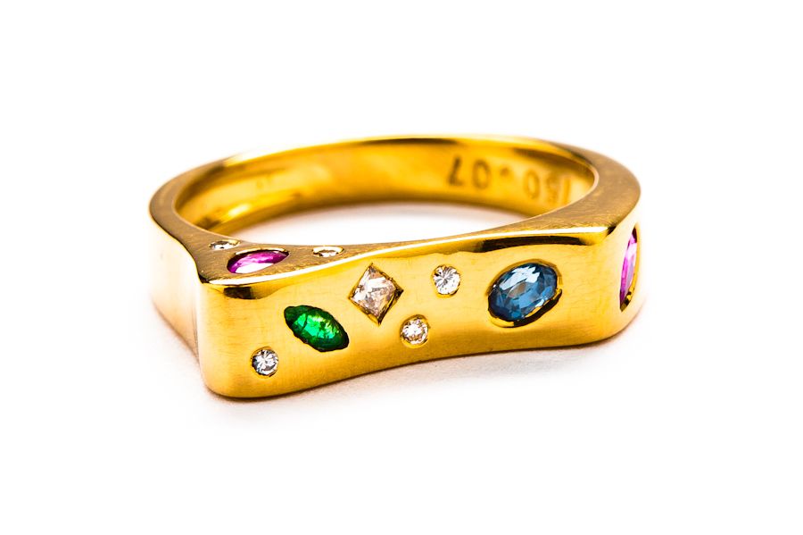 Boski Złoty Pierścionek - 18K - 5,46g - DIAMENTY - KRAKÓW