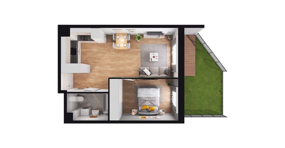 2-pokojowe mieszkanie 40m2 + ogródek