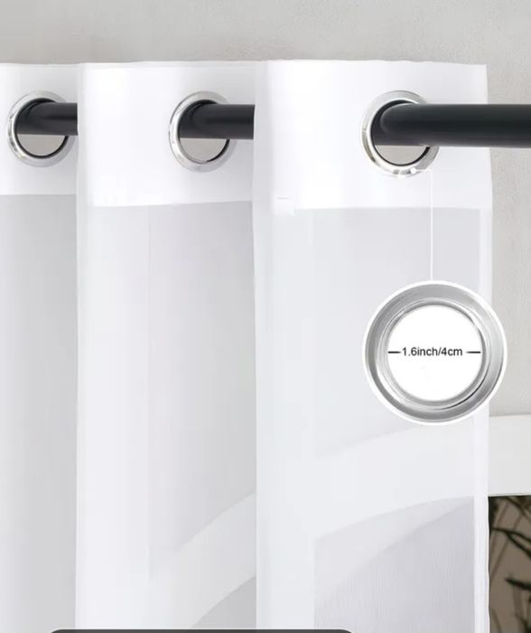 2 firany z gładkiego woalu długość 250 cm