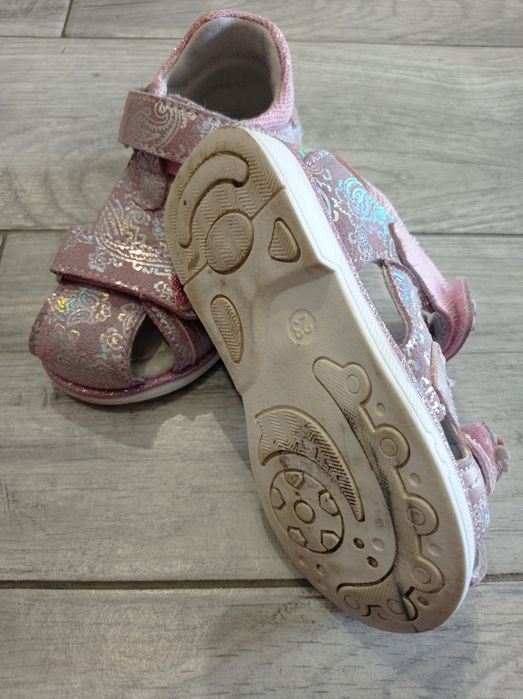 Дитячі босоніжки, сандалі для дівчинки Kimboo, рожеві, 23 см./14,5 см.