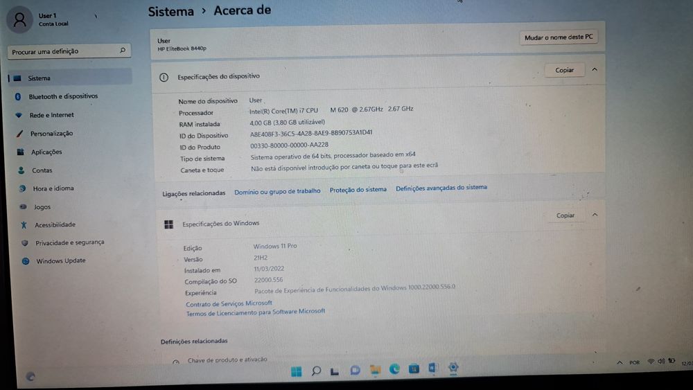 Computador I7 portátil com dock station,monitor, pasta+teclado64551033262722124