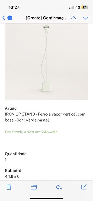 Ferro a vapor vertical - iron up stand - como novo!!