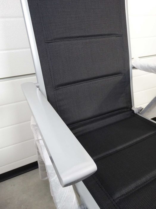 Chicreat 80504 Składany leżak, aluminium, czarny/srebrny, 69x57x113 cm