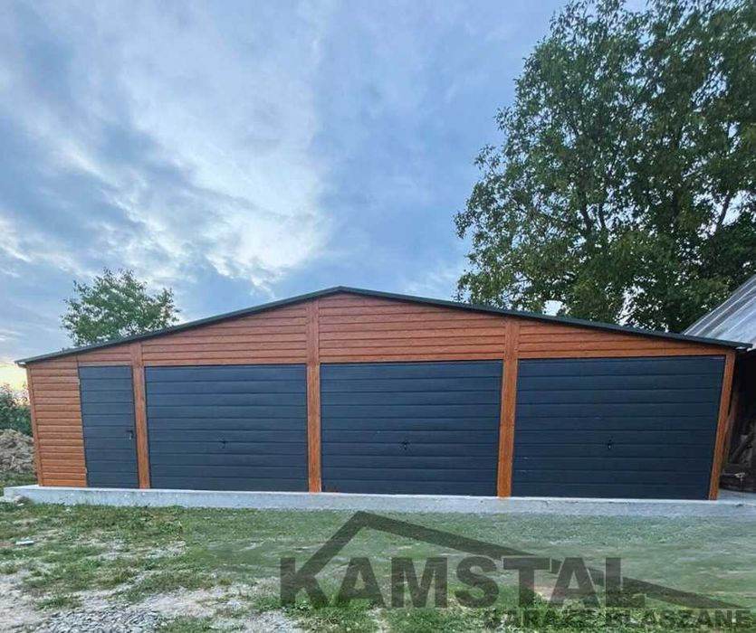 Garaż blaszany | drewnopodobny | PROFIL ZAMKNIĘTY
