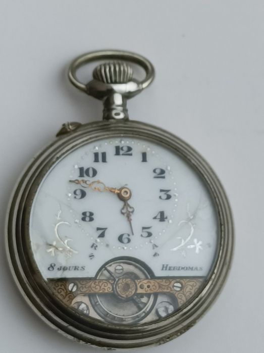 Relógio de bolso vintage Hebdomas 8 Jours