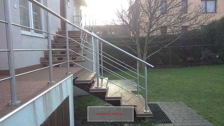 Balustrady francuskie Balkon Schody Harfa Antracyt Stal Nierdzewna