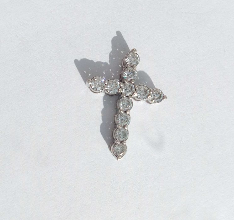 Кулон підвіс Хрестик з каменями. Срібло 925 проба