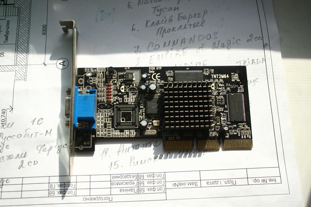 Видеокарта AGP InnoVISION NVIDIA Riva TNT2 M64 32MB для ретро ПК