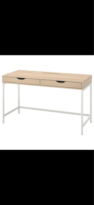 Secretária IKEA ALEX 132x58 cm com 2 gavetas | Carvalho e branco