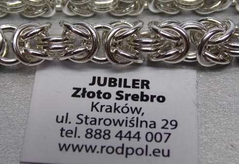 Srebrny łańcuszek królewski splot 41 cm. 6 mm.
