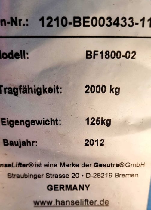 Wózek paletowy, paleciak 180 cm