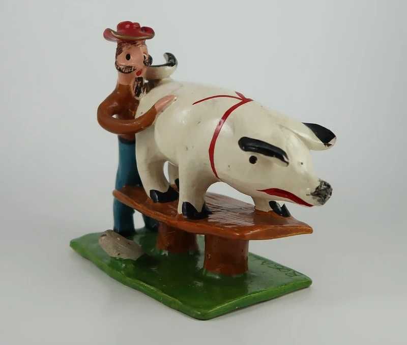 Rosalina Baraça - Homem com porco - Figurado de Barcelos