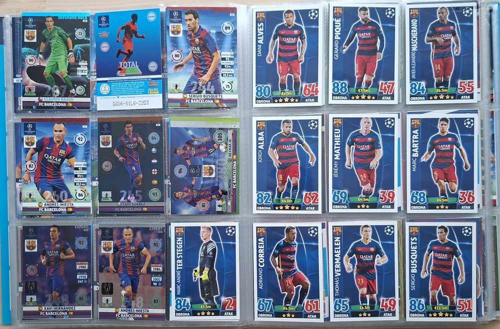 Karty piłkarskie Barcelona topps match attax panini fifa 365