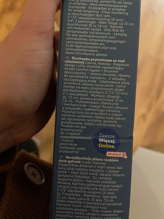 Livarno słuchawka prysznicowa czarna