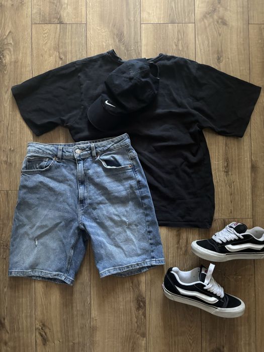 jeansowe spodenki vintage oldschool baggy y2k streetwear