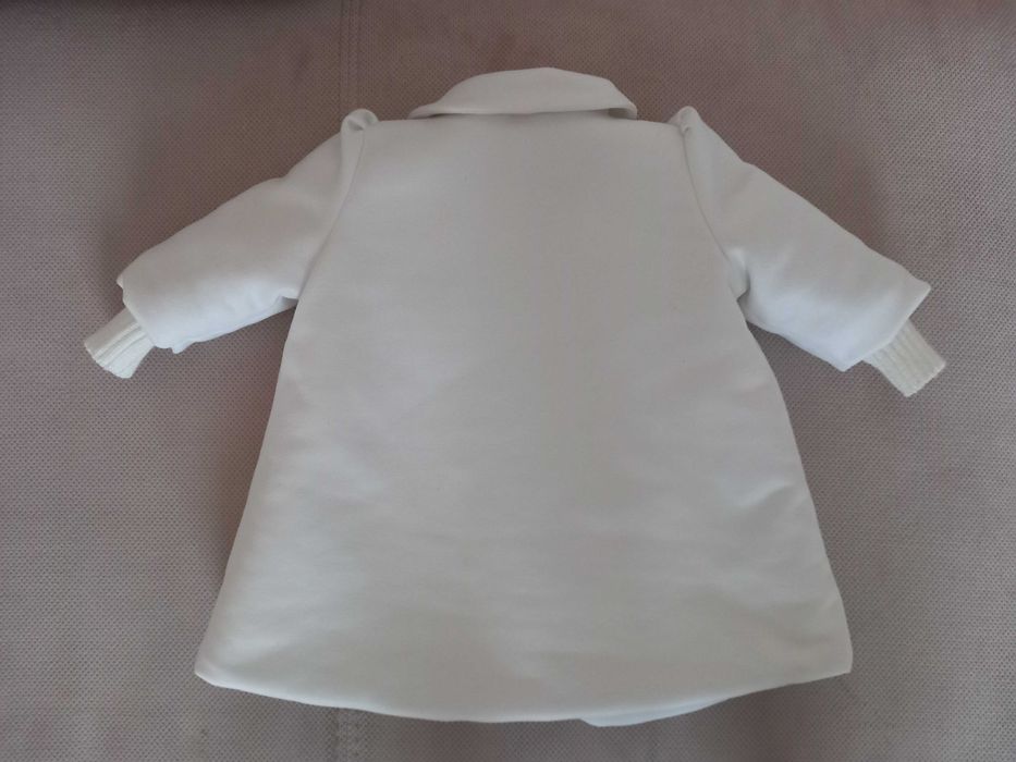 Komplet płaszcz sukienka buty do chrztu dla dziewczynki 68