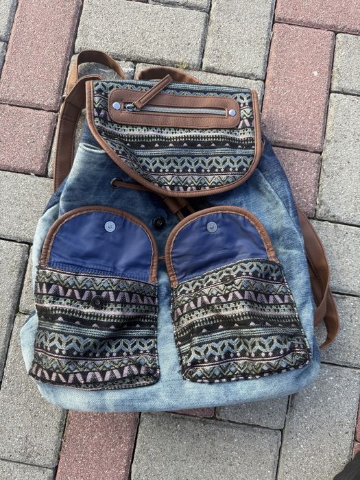 Plecak damski okpta w stylu boho dzinsowy