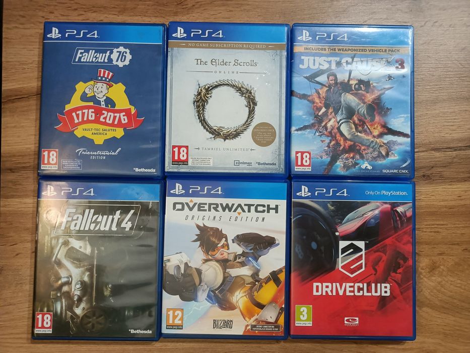 Sześć gier na PS4 w zestawie