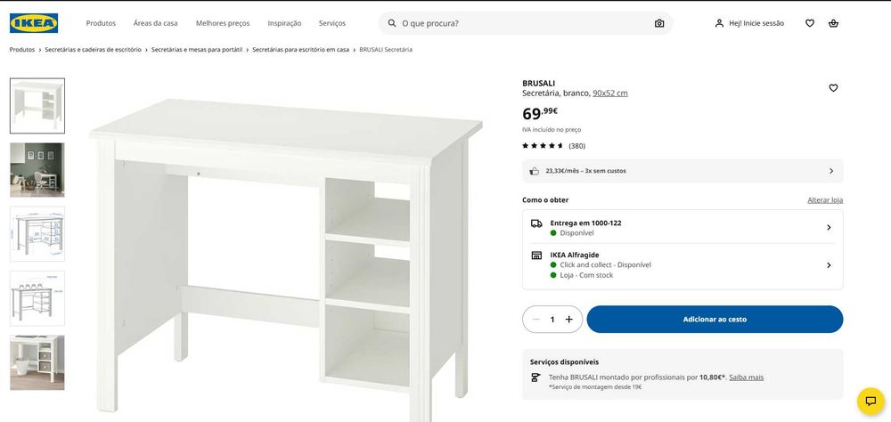 Secretária mesa BRUSALI IKEA branca