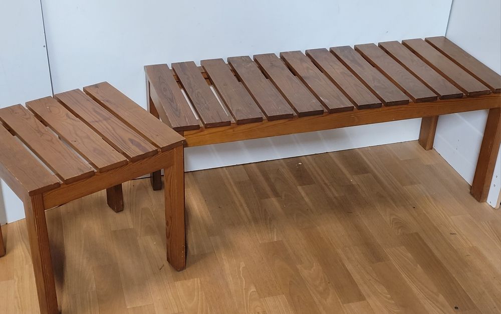 Ławka drewniana szczebelkowa siedzisko taboret