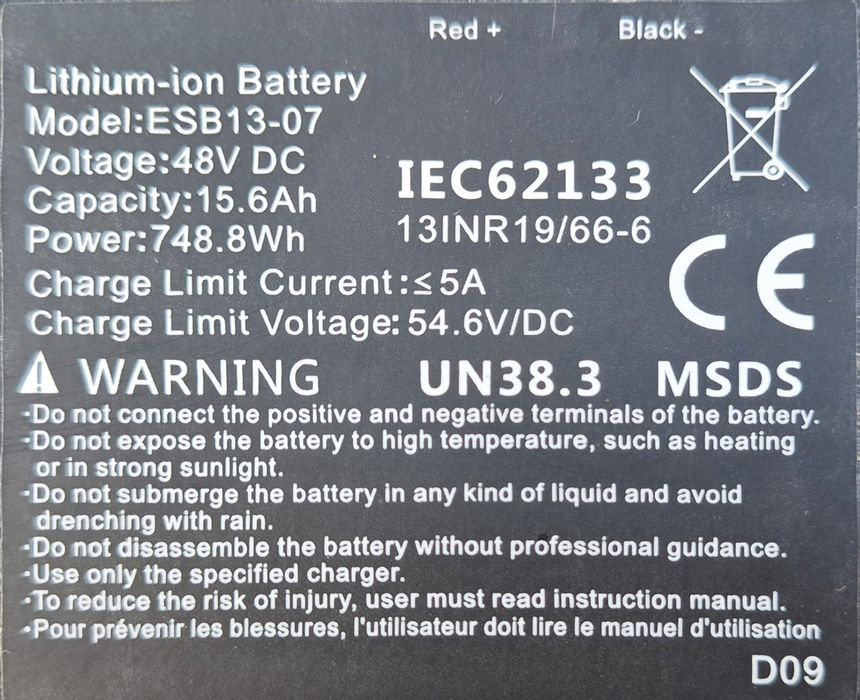 Akumulator ESB13-07 do hulajnogi Kamikaze K1
