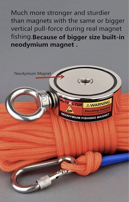 Pesca Magnética Iman Neodyum 320KG c/ Corda (NOVO)