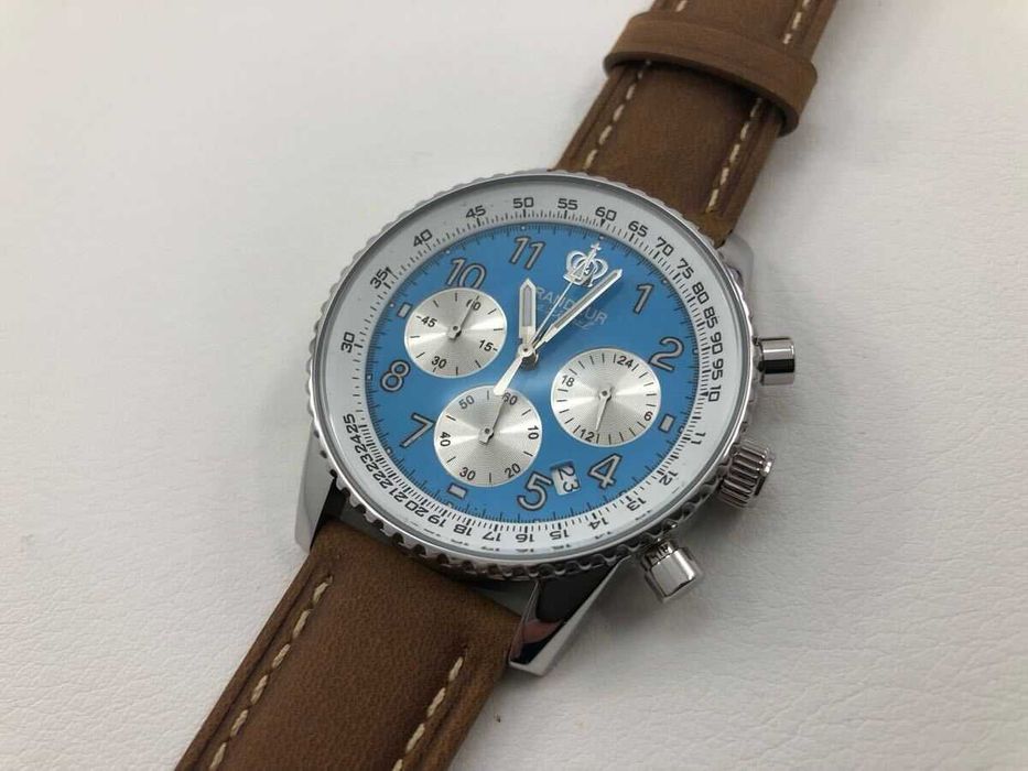 Zegarek męski GRANDEUR QUARTZ Chronograph Date. Nowy skórzany pasek