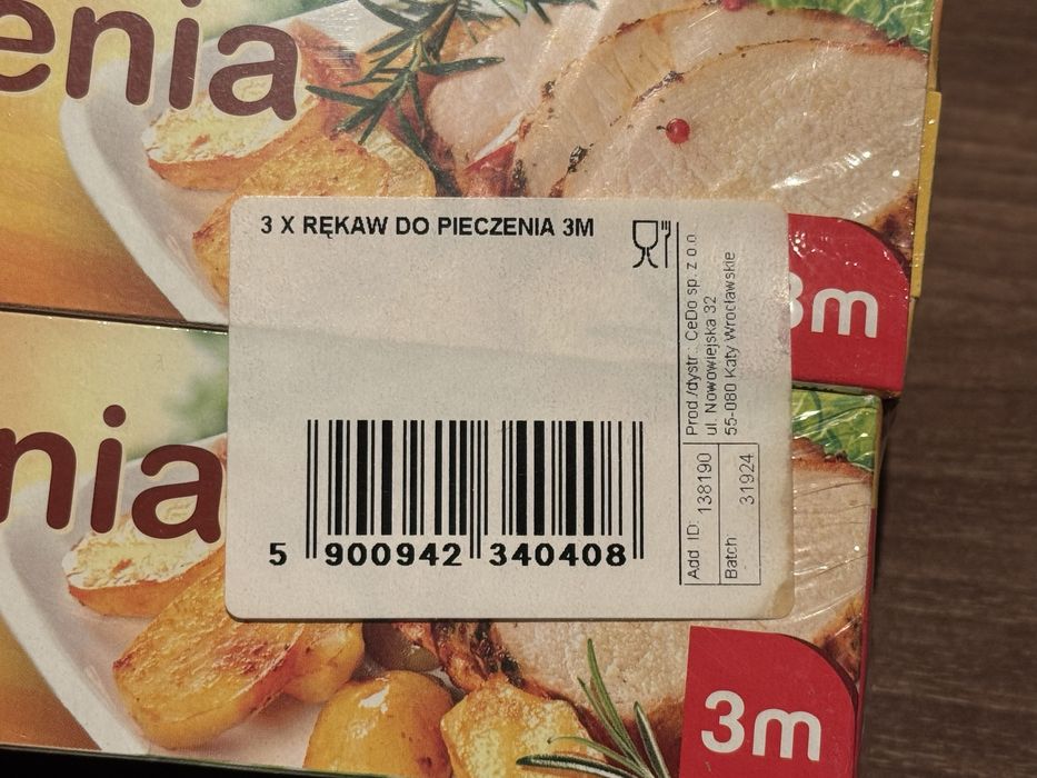 Zestaw 3 sztuk Rękaw do pieczenia z klipsami - 3 m - Paclan