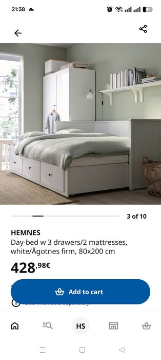 Cama / Sofa com gavetas arrumação Ikea