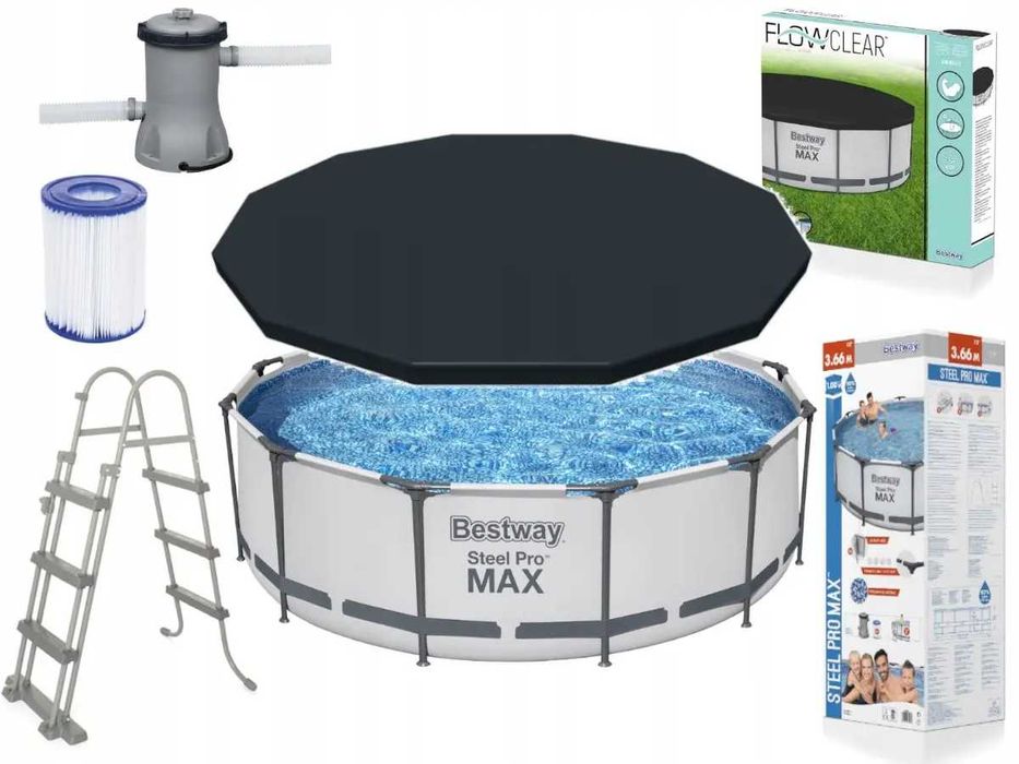 Каркасний басейн Bestway Steel Pro MAX 56418 366x100см з драб та насос