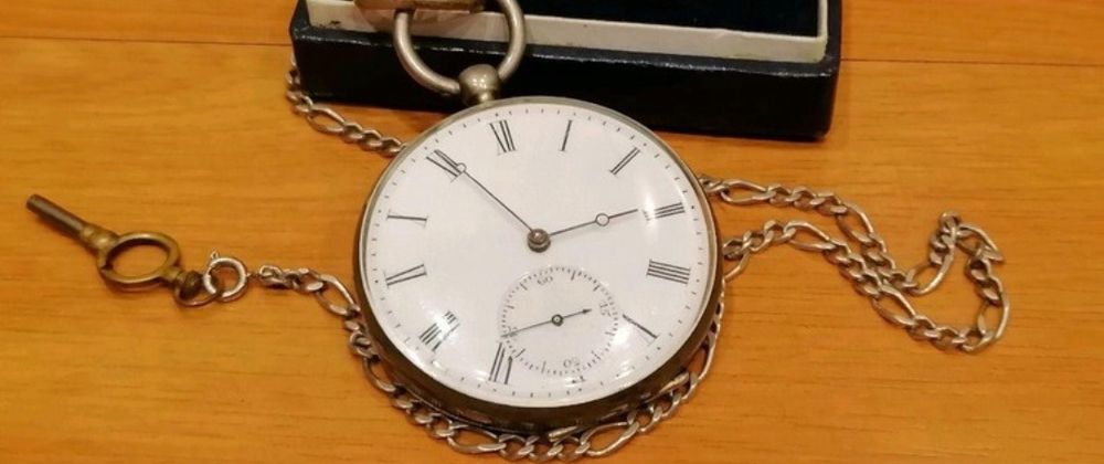 Relógio bolso cilindro em prata huit trous en rubis