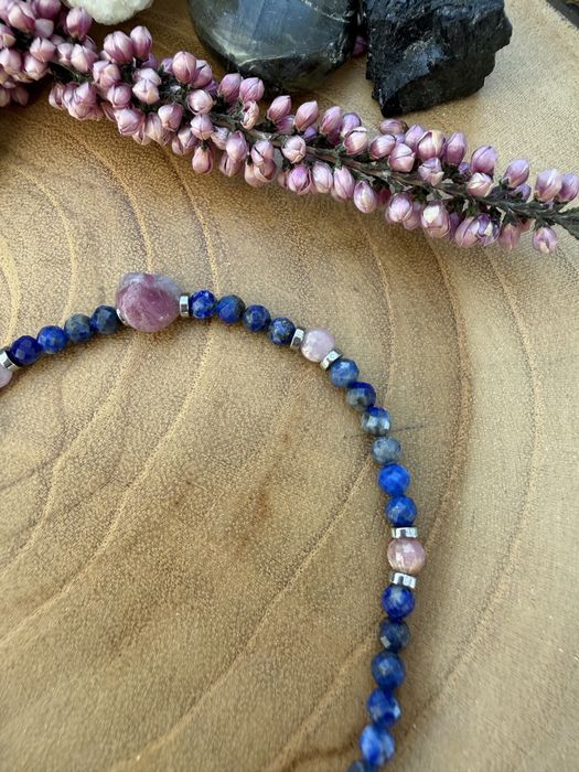 Bransoletka Lapis lazuli,Turmalin