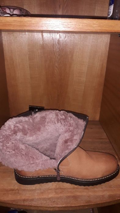 Мужские сапоги из натурального меха и замши