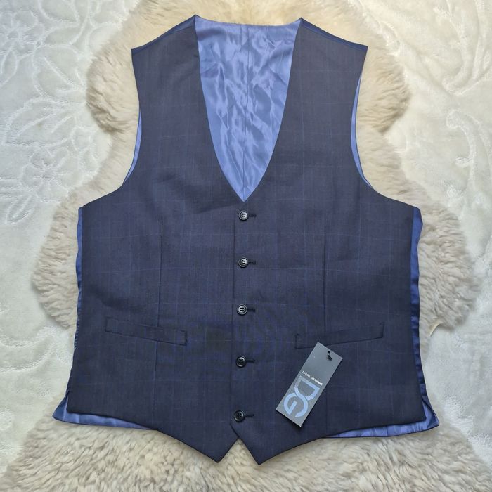 Kamizelka garniturowa M Granatowa w kratke