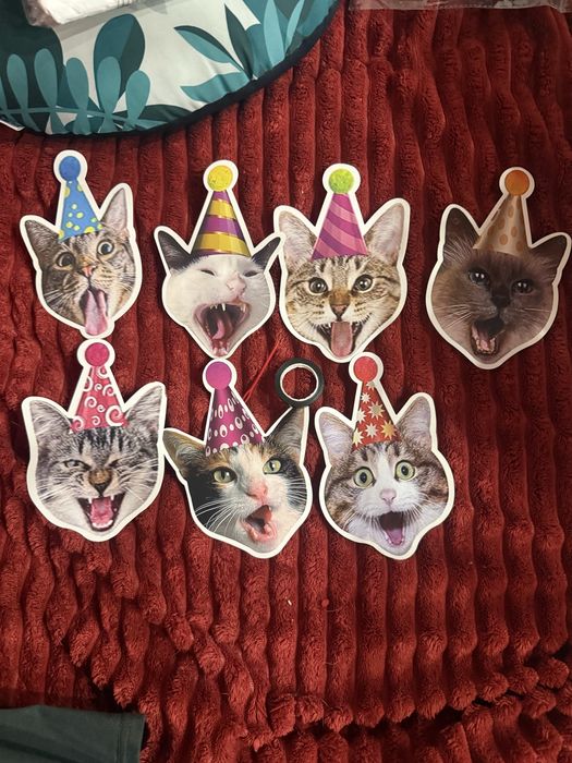 Набор для праздника набір для святкування гірлянда шарики топери кіт