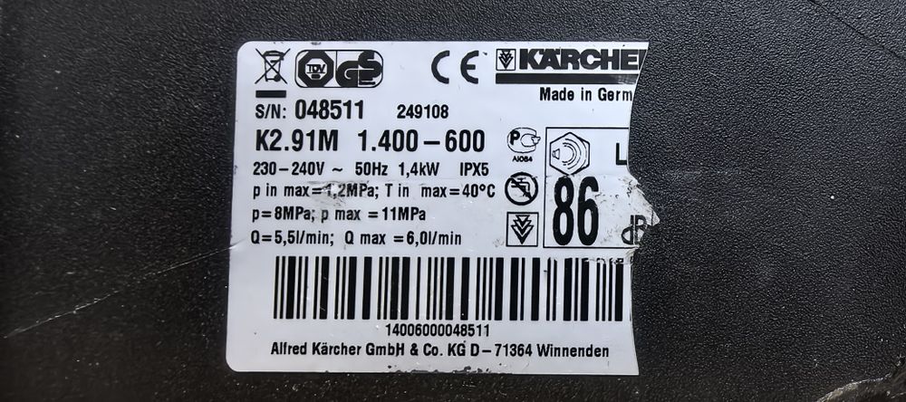 Мийка високого тиску Karcher K 2.91