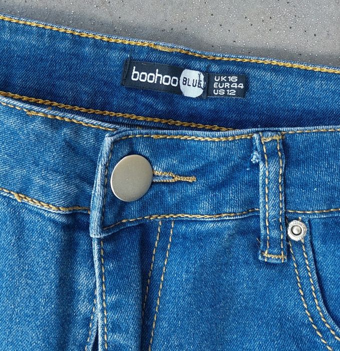 Spodnie jeansowe boyfriendy dziury wyższy stan XL 42 Nowe