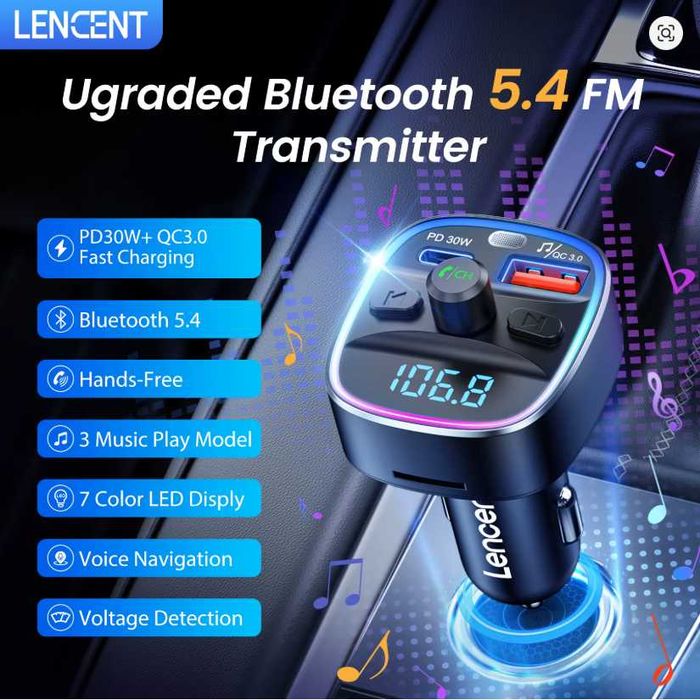 Radio BT 5.4 com carregador rápido para carro