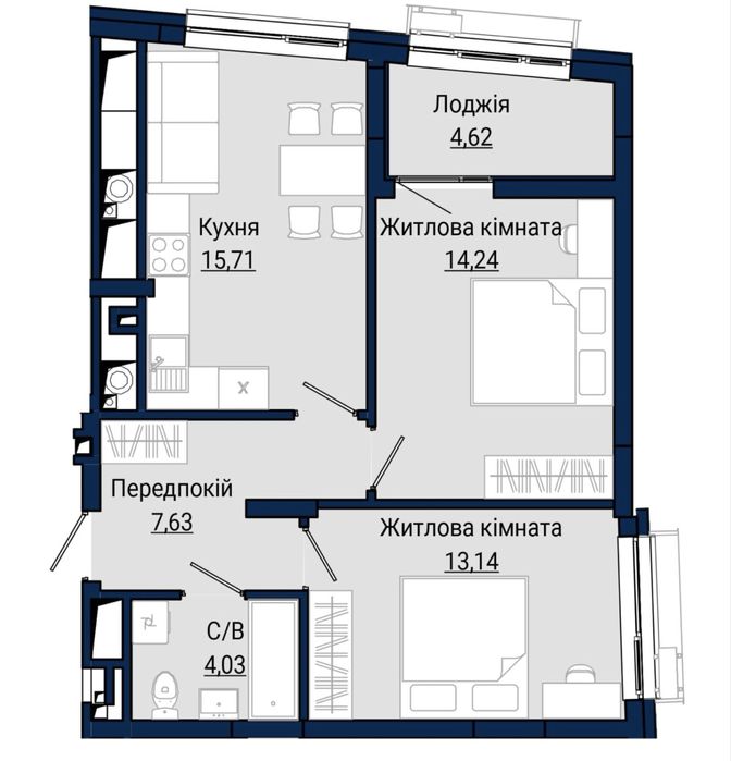 2-кімнатна квартира за адресою вул. Княгині Ольги (площа 57,8 м²) - Atlanta.ua - фото 11