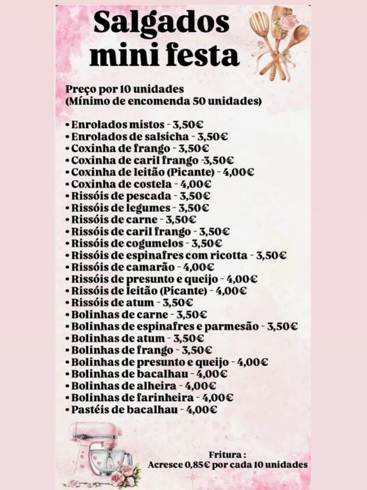 Salgados e doces caseiros