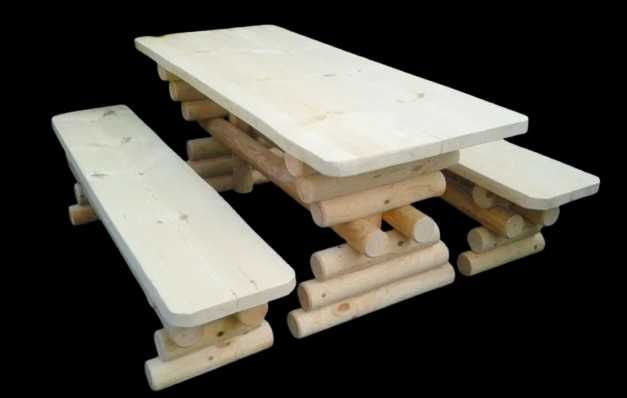 Proste Meble Ogrodowe Komplet Dwie Ławy i Stół