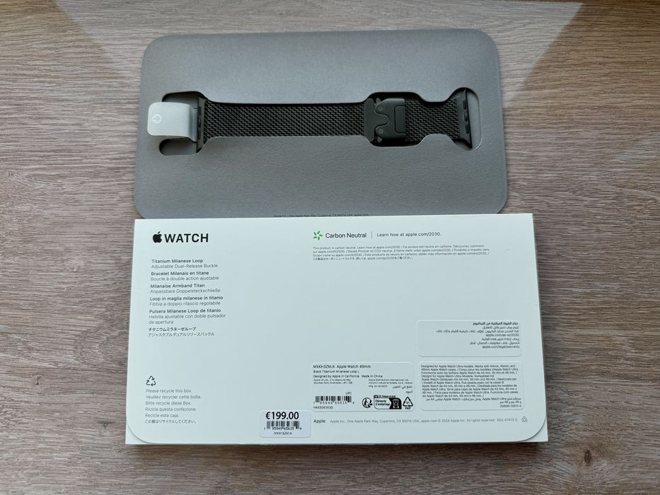 Титановий ремінець Apple Milanese Loop Black Titanium - Size L